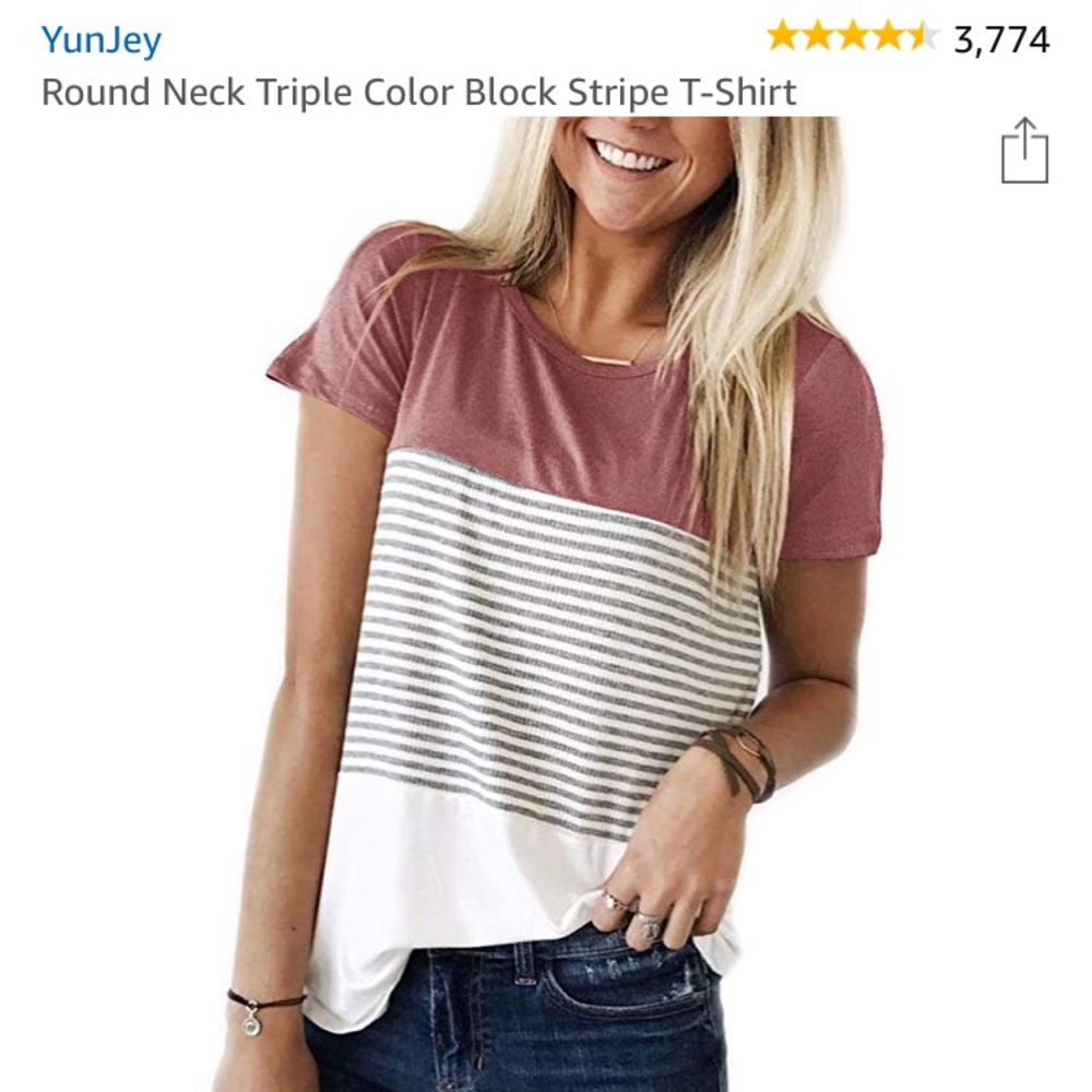 Round neck color block shirt